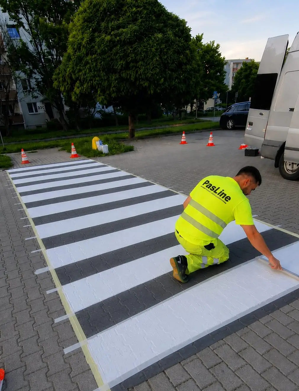 Świeżo wymalowane przejście dla pieszych – realizacja 23